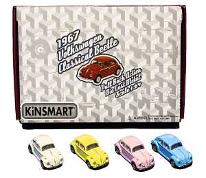 VW Beetle Modellauto 1967 1:64, 4f. sort.
