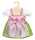 Dirndl Heidi 35 bis 45cm grüner Rock mit pinker Satinschürze Schleife