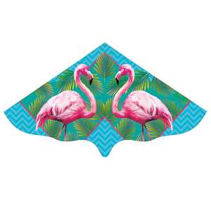Kinderdrachen Flamingo 115x63cm mit Wickelgriff und Schnur
