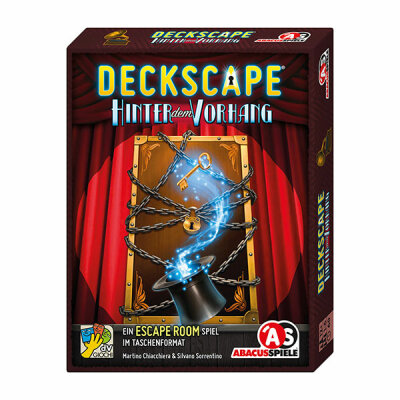 Kartenspiel Deckscape Hinter dem Vorhang - kooperatives Escape Room Spiel im Taschenformat, - für 1-6 Spieler, geeignet ab 12 Jahren, Abacus