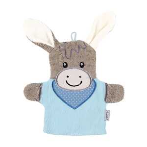 Waschhandschuh Esel Emmi 28x24x1cm - 2 in 1Waschhandschuh Handpuppe
