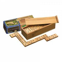 Domino Doppel 6 Holzbox 17x5x4cm - aus Bambus mit 28...