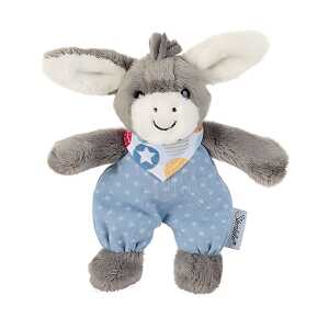 Spieltier Mini Esel Emmi 17x11x6cm - Plüschtier mit Rassel im Kopf