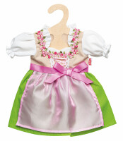 Dirndl Heidi 28 bis 35cm - grüner Rock mit pinker...