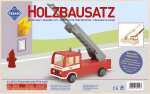 Holzbausatz Feuerwehrauto 17,5x7,5x31cm vorgestanzt 23...