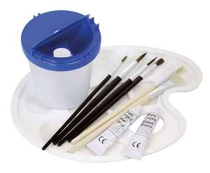 Mal Set 10teilig Wasserbox, Mischpalette, Flachpinsel, Rundpinsel