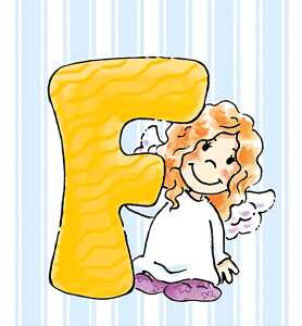 Schlüsselanhänger F Schutzengel Alphabet