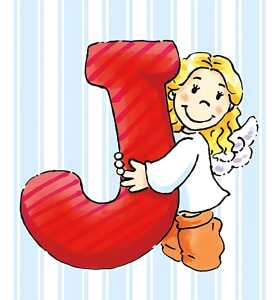 Schlüsselanhänger J Schutzengel Alphabet