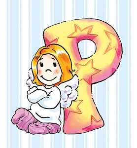 Schlüsselanhänger P Schutzengel Alphabet