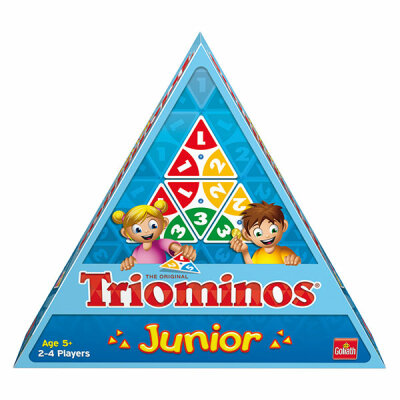 Legespiel Triominos Junior - 4 Ablagebänkchen in den Farben rot, gelb, blau, grün, - 36 Spielsteine, ab 5 Jahren, Goliath