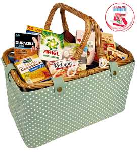 Kaufladen Einkaufskorb mint 26x16x14cm gefüllt