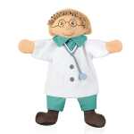 Handpuppe Arzt 28x27x10cm - aus Softvelour, Gesichtsstoff