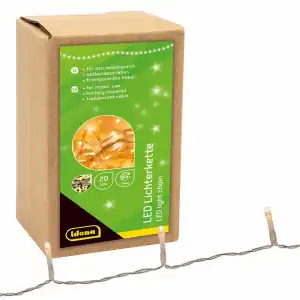 LED Lichterkette 20er warmweiß für Innen - mit Timer, 180cm