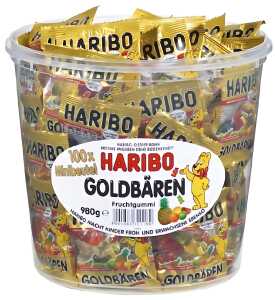 Haribo Fruchtgummi - mini Goldbären, 100 Minibeutel