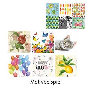 Servietten 20er 33x33cm neutrale Motive sortiert - Idena