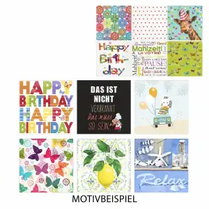 Servietten 20er 33x33cm neutrale Motive sortiert - Idena