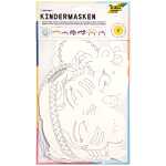 Kindermaske 6ST sort. weiß FOLIA 23219