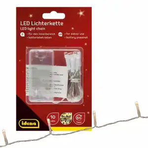 LED Lichterkette 10er Warm weiß L.:110cm ØLED:5mm