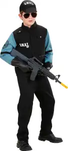 Kinderkostüm SWAT, 128 cm Shirt, Weste, Hose, Kappe