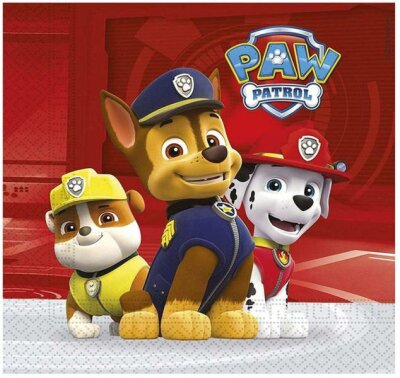 Servietten Paw Patrol 33 x 33 cm, 20 Stück