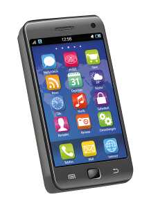 Smartphone mit 30g Edel-Vollmilch-Tafel