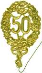 DEMMLER Festliche Zahl 50 gold 8x12cm mit Draht