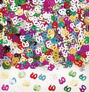 Konfetti Zahl "60"  mehrfarbig, 14 g