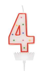 Idena Zahlenkerze "4" rot 4002372583644