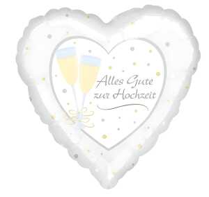 Folienballon Alles Gute zur Hochzeit AMSCAN 3216801 Herz