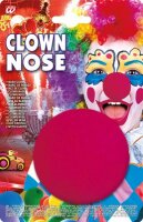 Nase Clown aus Schwamm rote Locken,