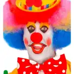 Nase Clown aus Schwamm rote Locken,