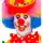 Nase Clown aus Schwamm rote Locken,