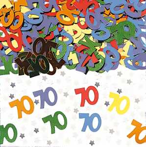 Konfetti Zahl "70"  mehrfarbig, 14 g