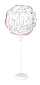 Pop-Up Ballon Set Happy Birthday - mit Ballon, Ständer und Stange