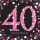 Servietten 16er 33x33cm Sparkling Celebration 40 - schwarz pink
