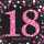 Servietten 16er 33x33cm Sparkling Celebration 18 - schwarz pink Amscan