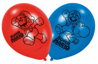 Latexballons 6er Super Mario, 22,8cm/9"