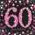 Servietten 16er 33x33cm Sparkling Celebration 60 - schwarz pink Amscan