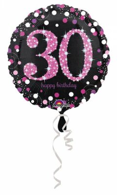 Folienballon Happy Birthday 30 pink AMSCAN 3378501 Sparkling 43cm D.