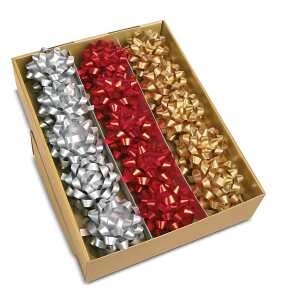 Geschenkschleifen Ø 80mm Metallic sortiert