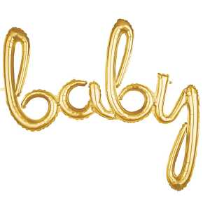 Folienballon Wort "Baby", Gold