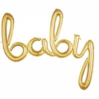 Folienballon Wort "Baby", Gold