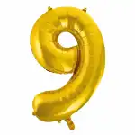 Idena Folienballon 9 gold 65x105cm