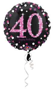 Folienballon Happy Birthday 40 pink AMSCAN 3378601 Sparkling 43cm D