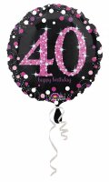 Folienballon Happy Birthday 40 pink AMSCAN 3378601...