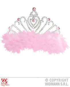 WIDMANN Tiara silber mit rosa Marabu 8003558886616