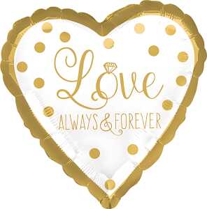 Folienballon Hochzeit Love always and forever - Herzform