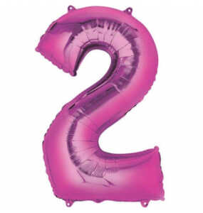Folienballon Zahl 2 rosa 9007279 86cm