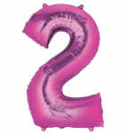 Folienballon Zahl 2 rosa 9007279 86cm