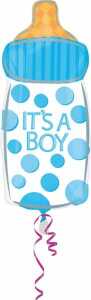 Folienballon Babyflasche 25 x 58 cm, Its a Boy